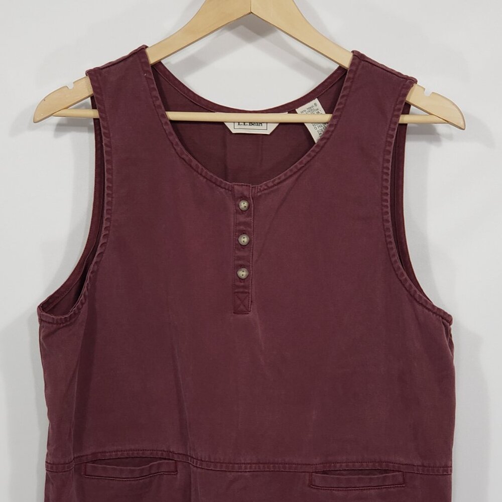 LL Bean Vintage Maxi Dress Burgundy Cottagecore Modest Cotton